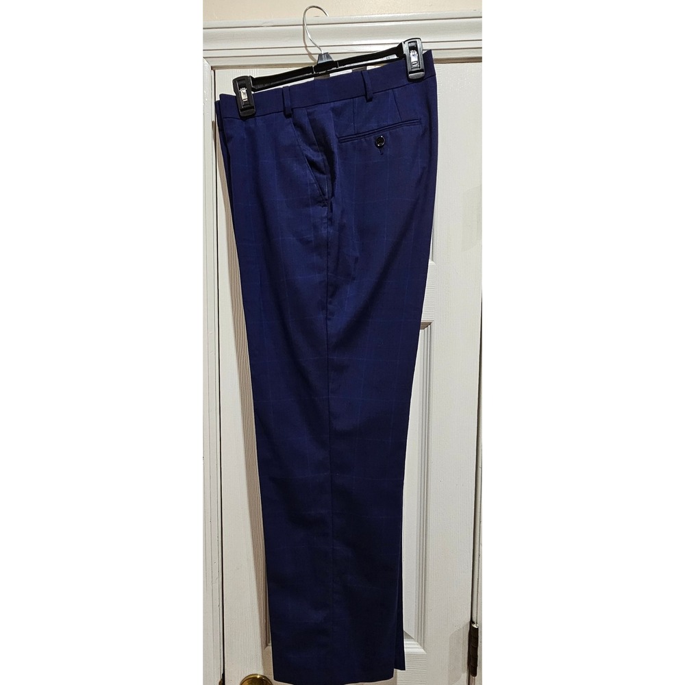 Lauren Ralph Lauren Blue Plaid Dress Pants Modern Fit Menswear - Picture 1 of 10